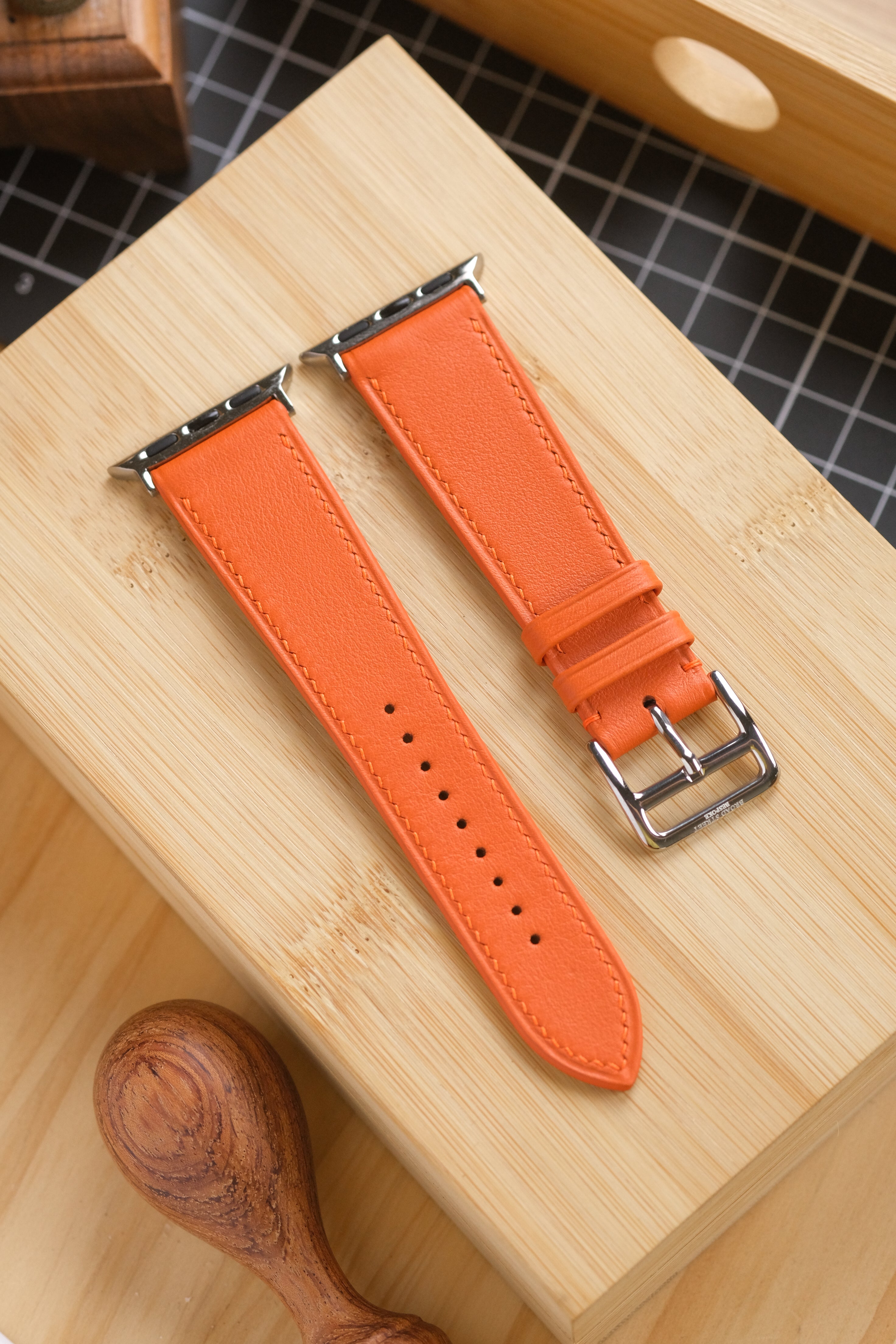 Orange Swift Italian Calfskin Apple Watch Strap