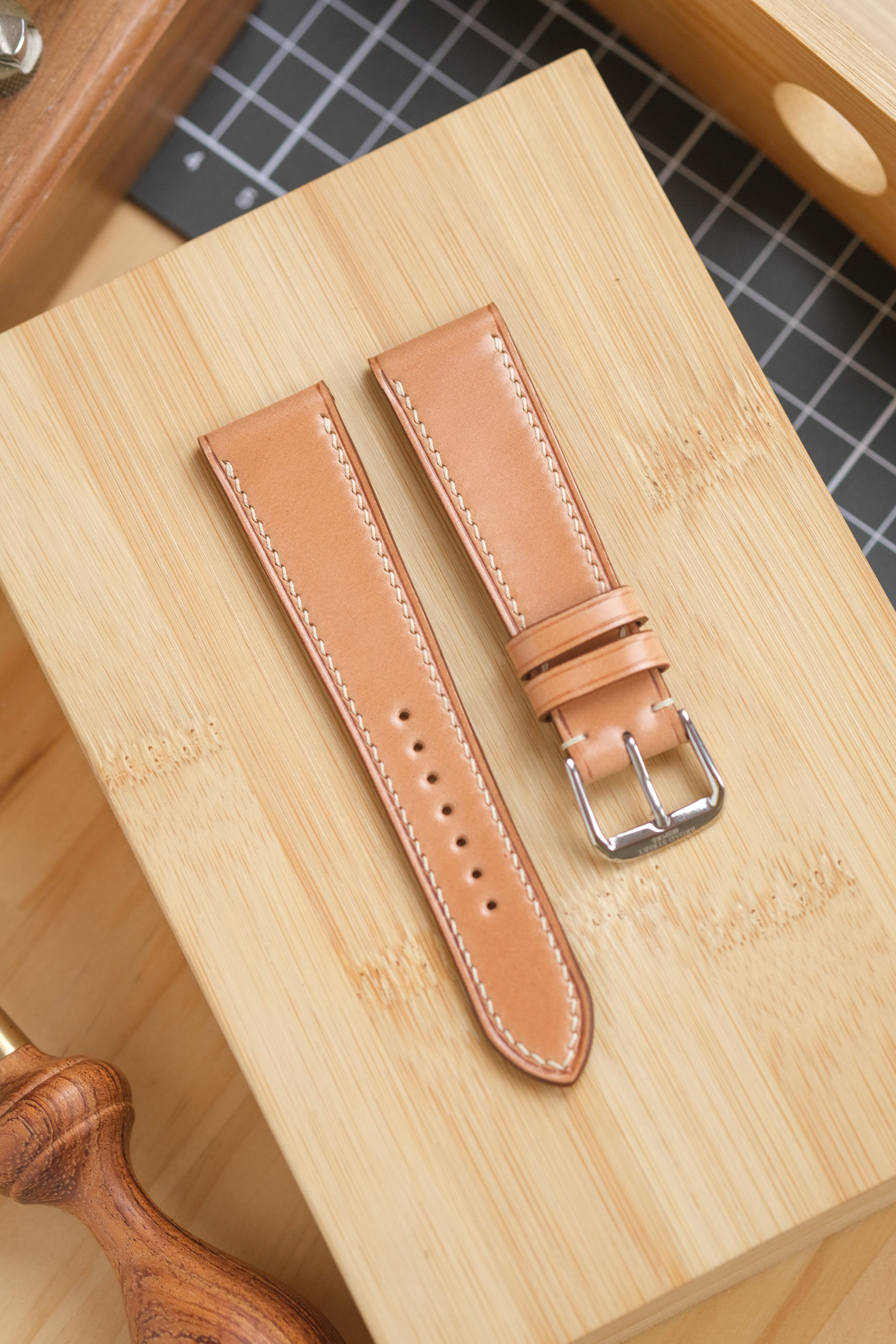 Vachetta Leather Apple Watch Band, French Calfskin Leather